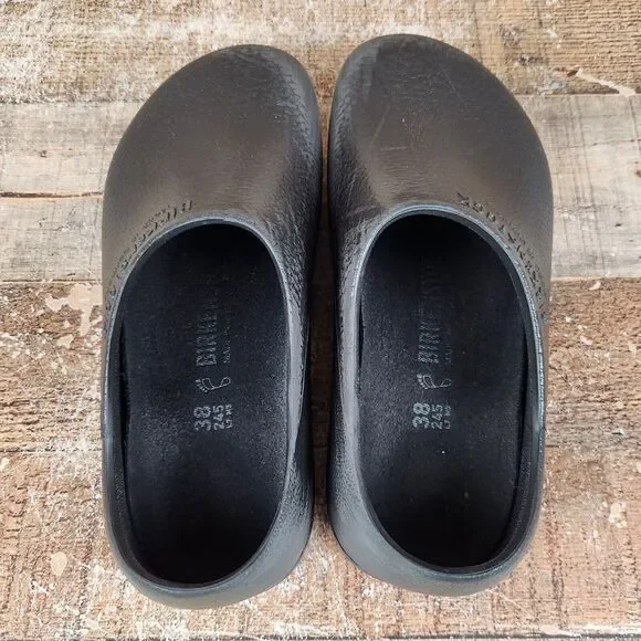 Birkenstock Profi-Birki Professional Women Sz 7 EU 38 Black Slip On Clog Shoes - Picture 6 of 10